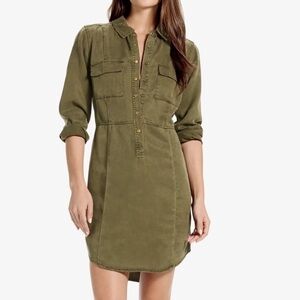 Lucky Brand Button-Up military shirt Dress